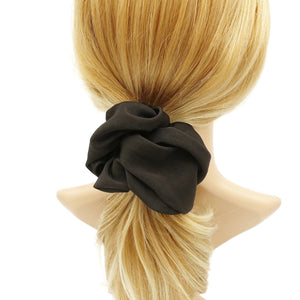 veryshine.com Scrunchies Black glossy asymmetric scrunchies hair elastic scrunchy for women