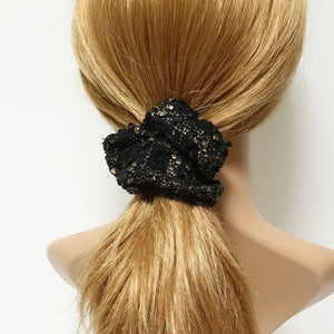veryshine.com Scrunchies Black golden foil sequin scrunchies dazzling Fall Winter hair scrunchie