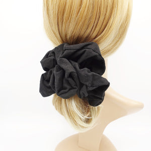 veryshine.com Scrunchies Black linen blend oversized scrunchies large cotton scrunchies solid hair elastic women hair accessory