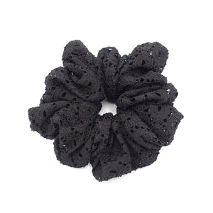 veryshine.com Scrunchies Black oversized eyelet lace scrunchies big scrunchies elastic hair accessory for women