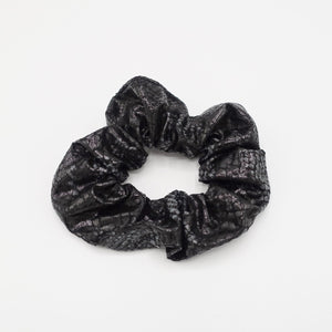 veryshine.com Scrunchies Black python print scrunchies medium animal print scrunchie women hair accessory