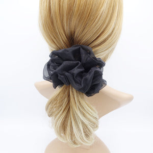 veryshine.com Scrunchies Black solid organza scrunchies see-through scrunchie woman hair accessory