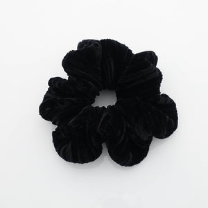 veryshine.com Scrunchies Black solid pleat velvet scrunchies women Hair Elastic scrunchie