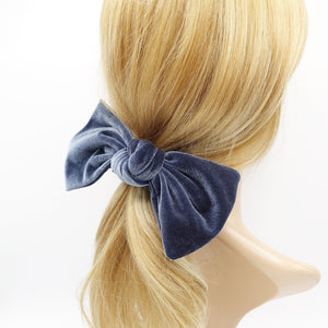 veryshine.com Scrunchies Blue gray velvet bow knot scrunchies standard version stylish hair tie trendy women hair accessory