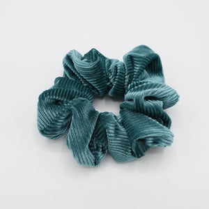 veryshine.com Scrunchies Blue green corduroy velvet scrunchies medium hair elastic scrunchie for women