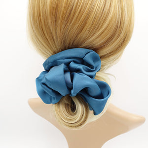 veryshine.com Scrunchies Blue green large satin voluminous scrunchies women hair elastic accessory
