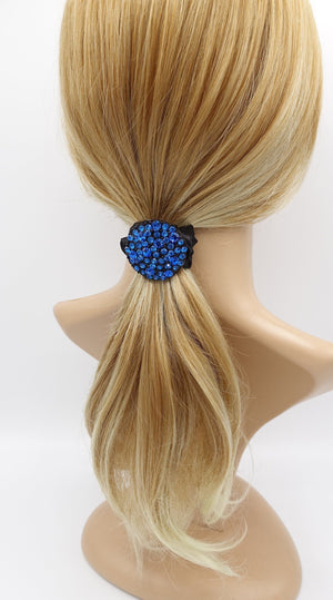 veryshine.com Scrunchies Blue rhinestone disc hair tie satin scrunchies