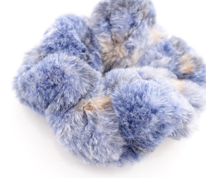 veryshine.com Scrunchies Blue violet fabric faux fur soft hair scrunchies large hair scrunchie for women
