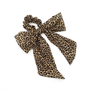 veryshine.com Scrunchies Brown leopard print bow knot scrunchies sexy knot women hair elastic scrunchy