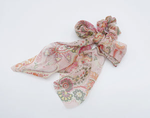 veryshine.com Scrunchies chiffon scarf scrunchies paisley print bow knot hair elastic scrunchie for women
