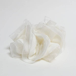 veryshine.com Scrunchies Cream white Mesh Trim Chiffon Scrunchies Hair Elastics Women Hair Accessory