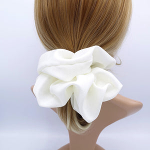 veryshine.com Scrunchies Cream white sparkly oversized  scrunchies large hair scrunchies hair accessory for women
