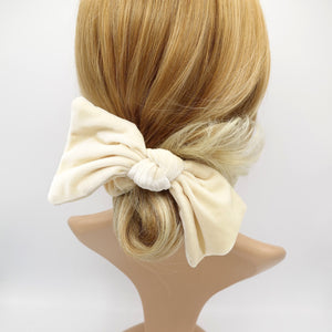 veryshine.com Scrunchies Cream white velvet bow knot scrunchies standard version stylish hair tie trendy women hair accessory