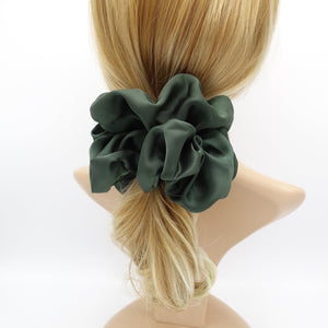 veryshine.com Scrunchies Dark green large satin voluminous scrunchies women hair elastic accessory