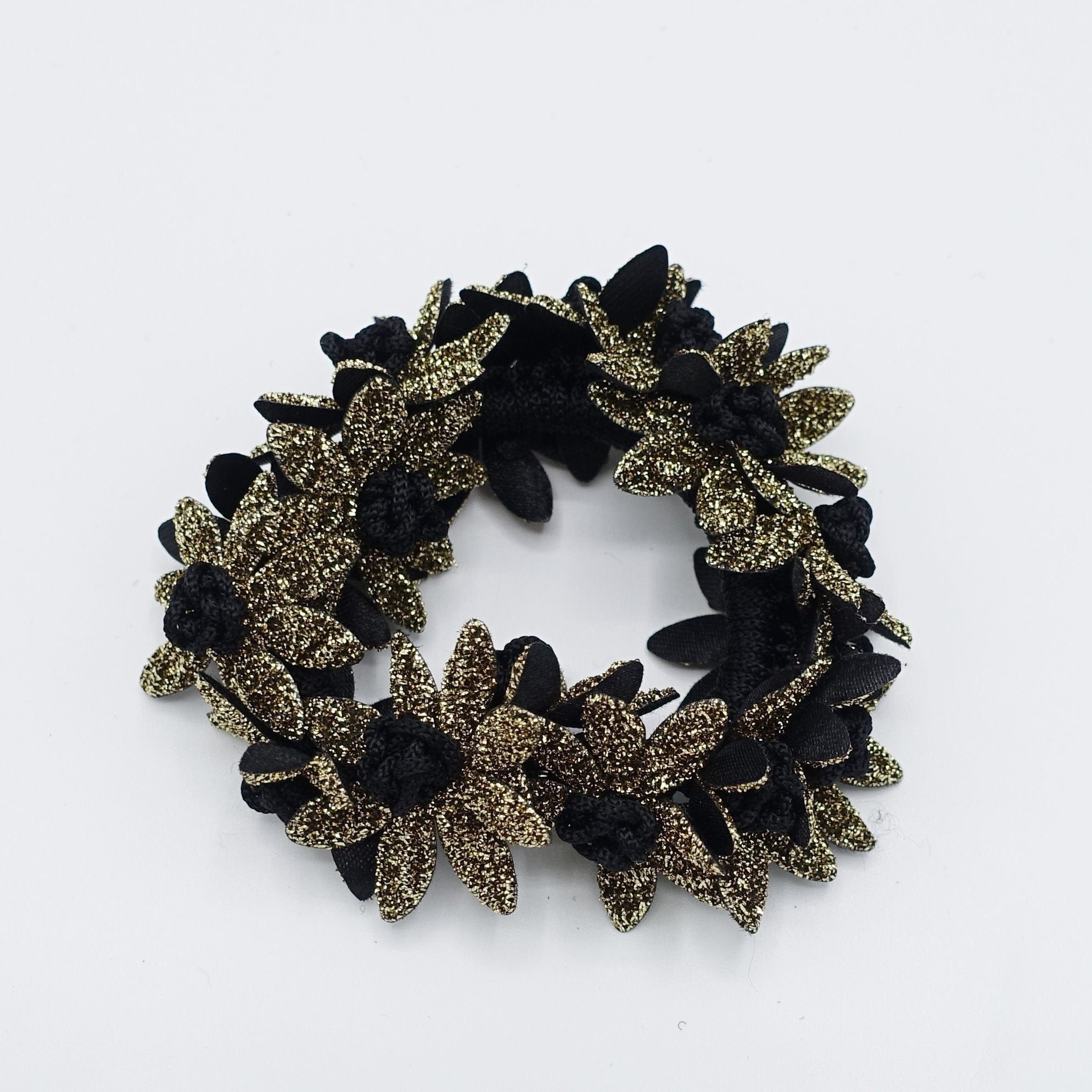 veryshine.com Scrunchies dazzling flower petal ponytail holder Crochet Wrapped Hair Elastic hair tie women hair accessory