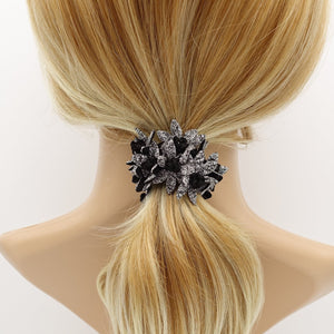 veryshine.com Scrunchies dazzling flower petal ponytail holder Crochet Wrapped Hair Elastic hair tie women hair accessory