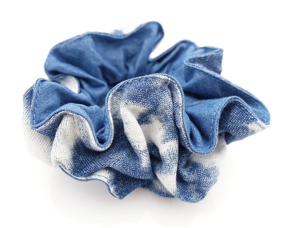 veryshine.com Scrunchies denim edge trim pattern print scrunchy cotton hair scrunchies for women