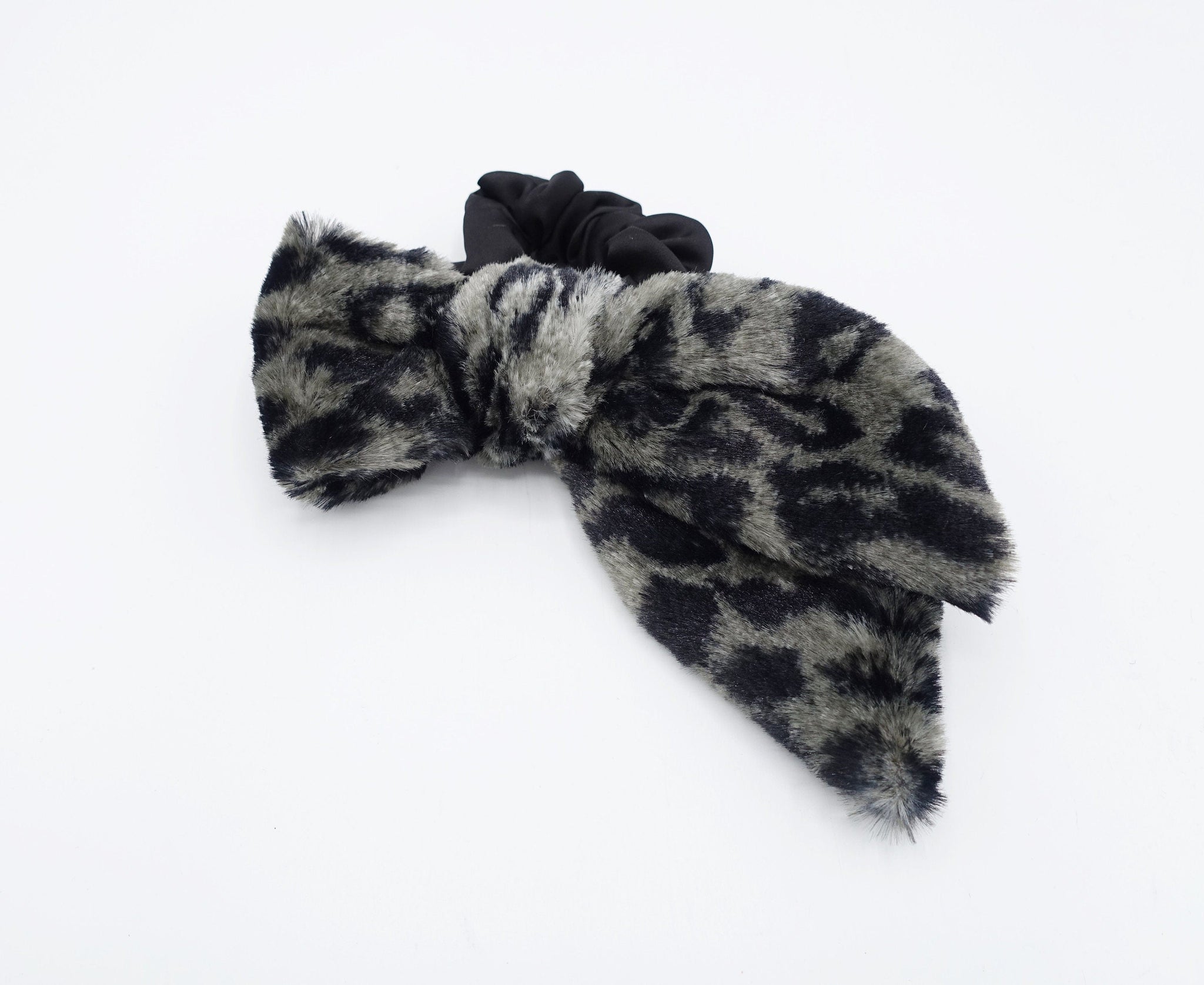 veryshine.com Scrunchies fur hair bow scrunchies leopard print hair tie stylish hair accessory for women