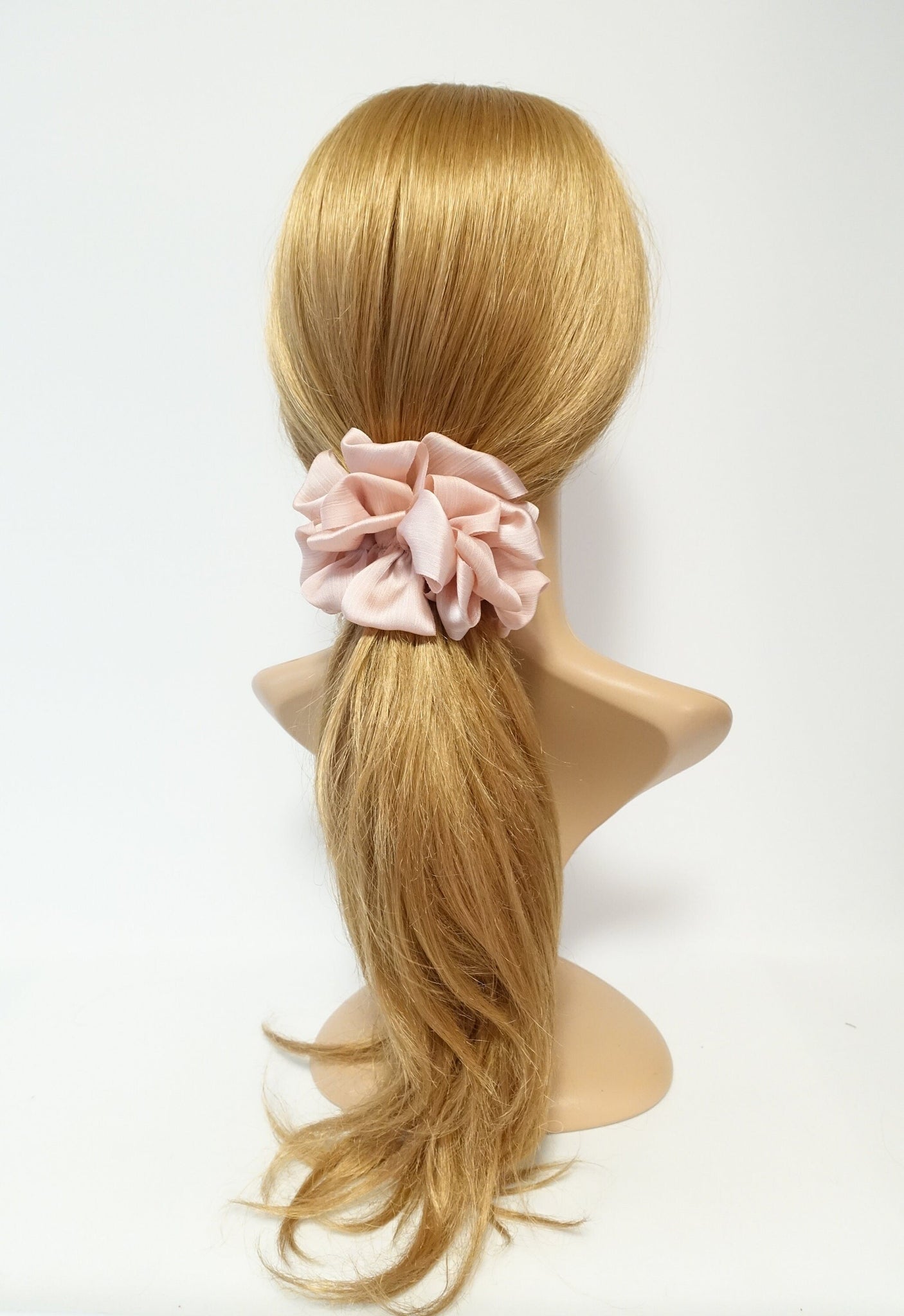 veryshine.com Scrunchies glossy chiffon loop wave flower hair scrunchies women hair elastic accessory