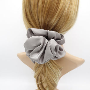 veryshine.com Scrunchies Gray large satin voluminous scrunchies women hair elastic accessory