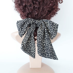 veryshine.com Scrunchies Gray leopard print bow knot scrunchies sexy knot women hair elastic scrunchy