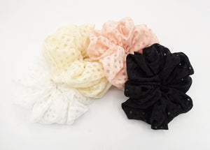 veryshine.com Scrunchies grid mesh oversized scrunchies large hair elastic scrunchie hair accessory for women