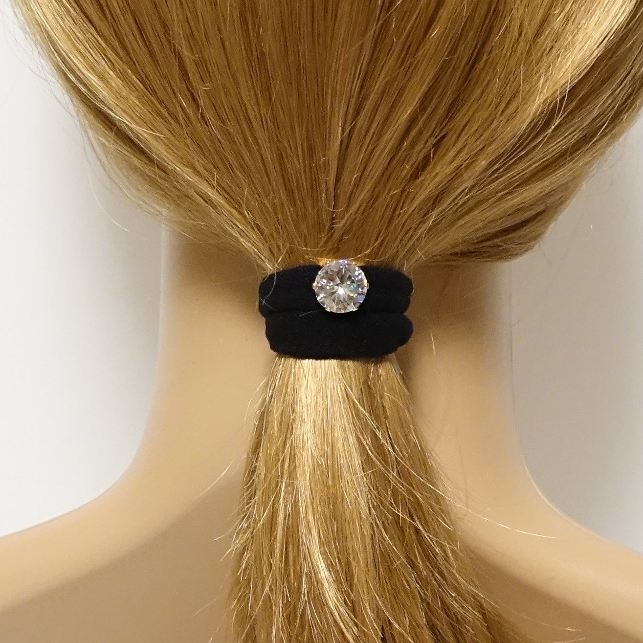 veryshine.com scrunchies/hair holder A set of 5 ponytail holder A Set of Glass Rhinestone Decorated Hair Elastic Ponytail Holders Women Hair Accessory