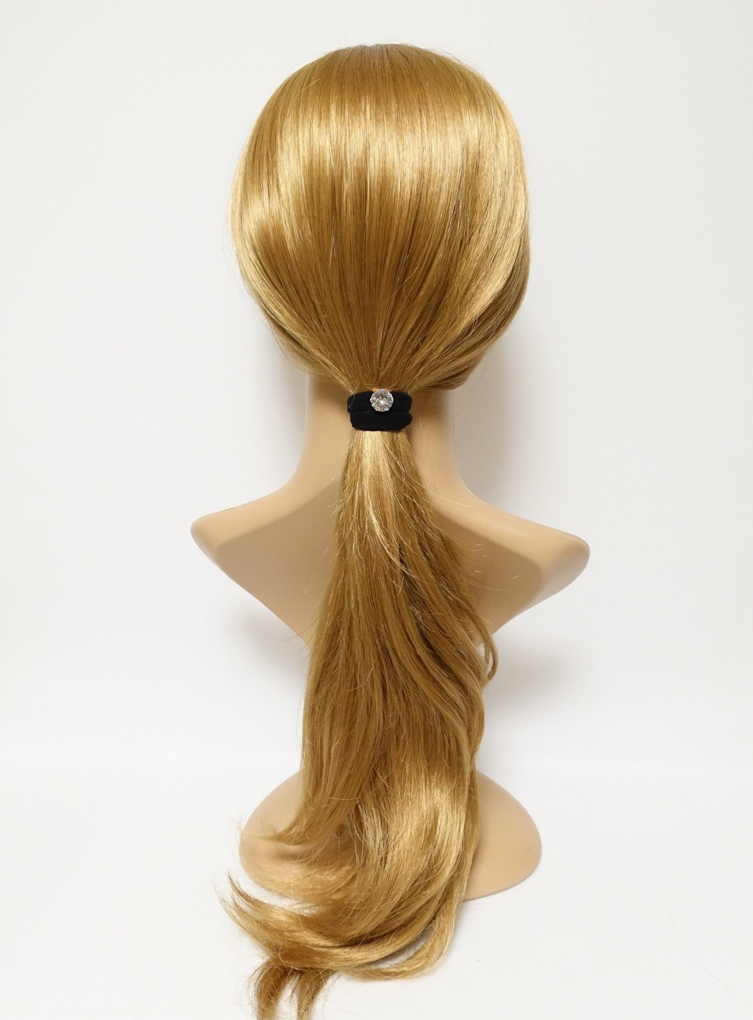 veryshine.com scrunchies/hair holder A set of 5 ponytail holder A Set of Glass Rhinestone Decorated Hair Elastic Ponytail Holders Women Hair Accessory