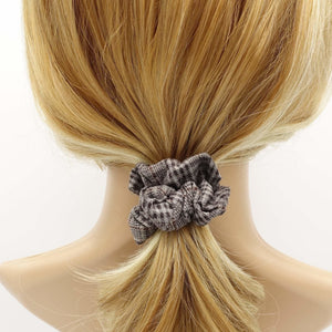veryshine.com scrunchies/hair holder a set of 5 Suede plaid check scrunchies Autumn Winter Hair scrunchy women hair accessories