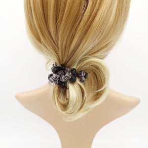 veryshine.com scrunchies/hair holder acrylic polyhedron beaded hair elastic ponytail holder women hair accessories