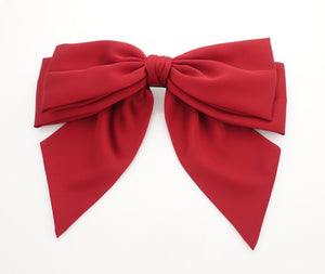 veryshine.com scrunchies/hair holder big satin layered bow with tail glossy bow french barrette for women