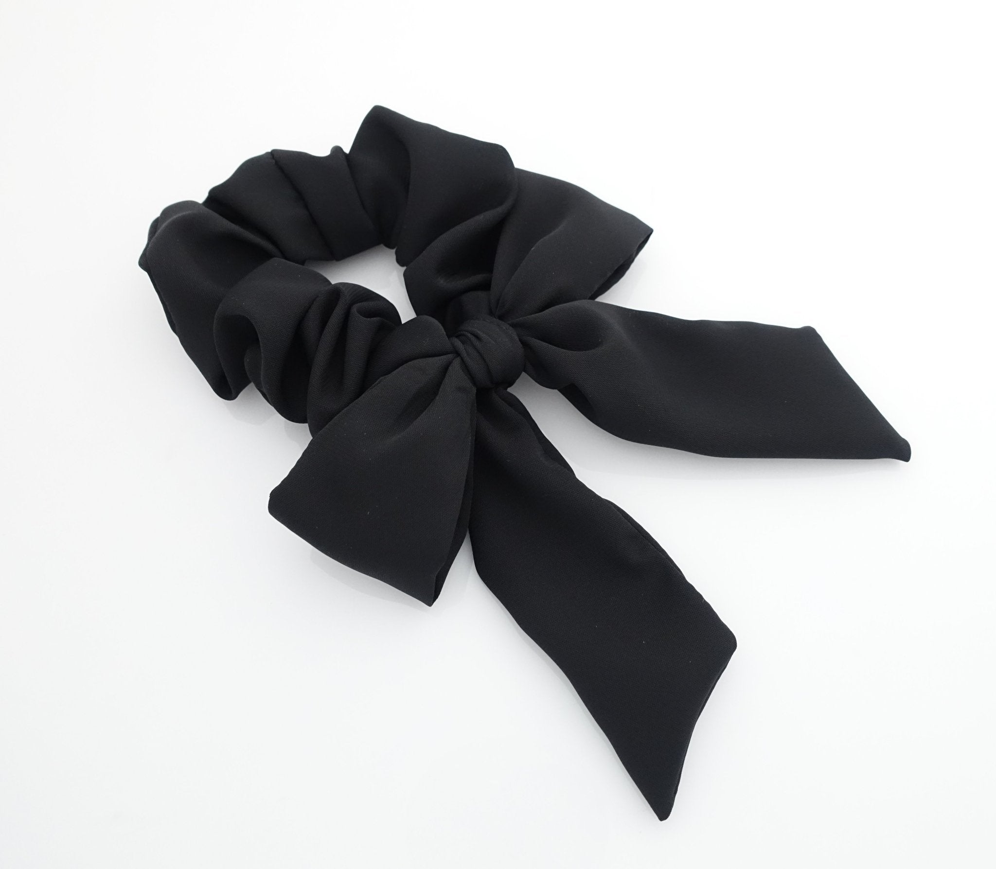 veryshine.com scrunchies/hair holder Black chiffon bow knot scrunchies lovely hair tie elastic scrunchy for woman