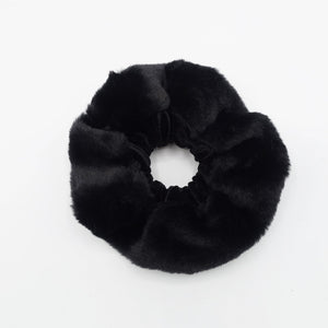 veryshine.com scrunchies/hair holder Black fur velvet scrunchies two tone scrunchie stylish hair elastic women accessory