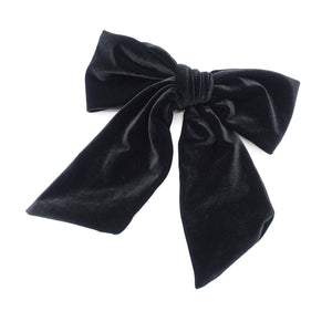 veryshine.com scrunchies/hair holder Black giant velvet bow french barrette wide tail women hair accessory