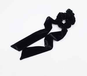 veryshine.com scrunchies/hair holder Black long tail velvet knot scrunchies women hair accessories