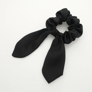 veryshine.com scrunchies/hair holder Black satin hair bow knot scrunchies glossy tail bow scrunchy women hair accessory