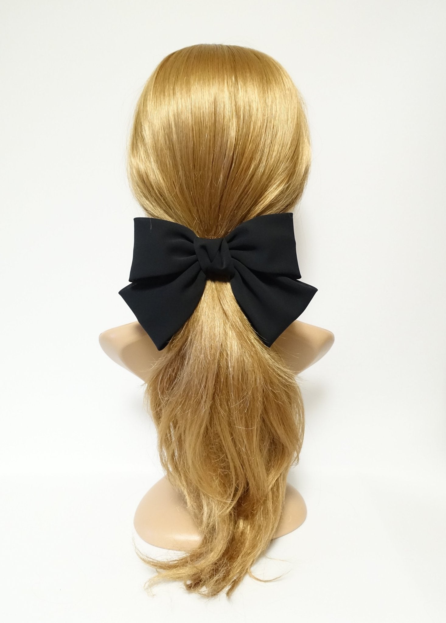 veryshine.com scrunchies/hair holder Black simple chiffon bow ponytail holder basic style hair bow tie elastics