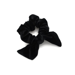 veryshine.com scrunchies/hair holder Black velvet bow knot scrunchies cute solid velvet scrunchy with hair bow women hair accessory