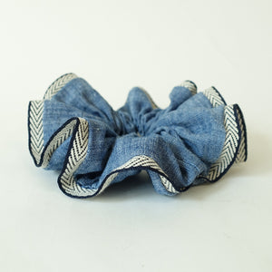 veryshine.com scrunchies/hair holder Blue Arrow Pattern Trim Denim Elastic Hair Scrunchies
