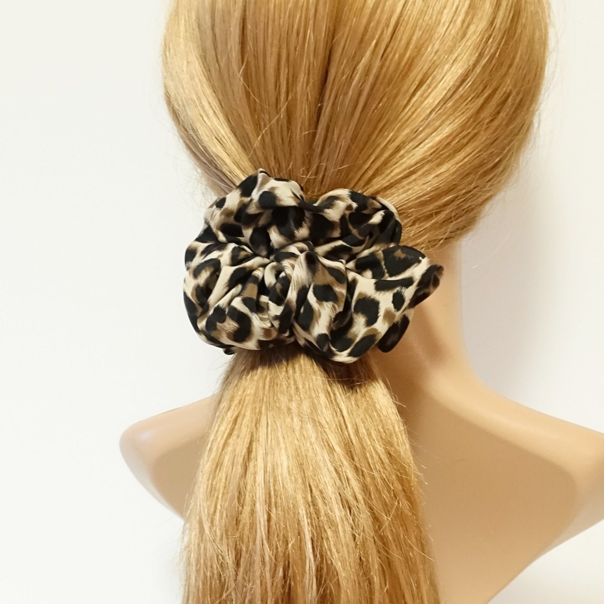 veryshine.com scrunchies/hair holder Brown soft leopard print hair scrunchies for women