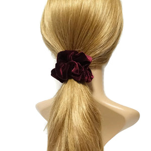 veryshine.com scrunchies/hair holder Burgundy medium size solid velvet scrunchies women hair tie accessory scrunchies