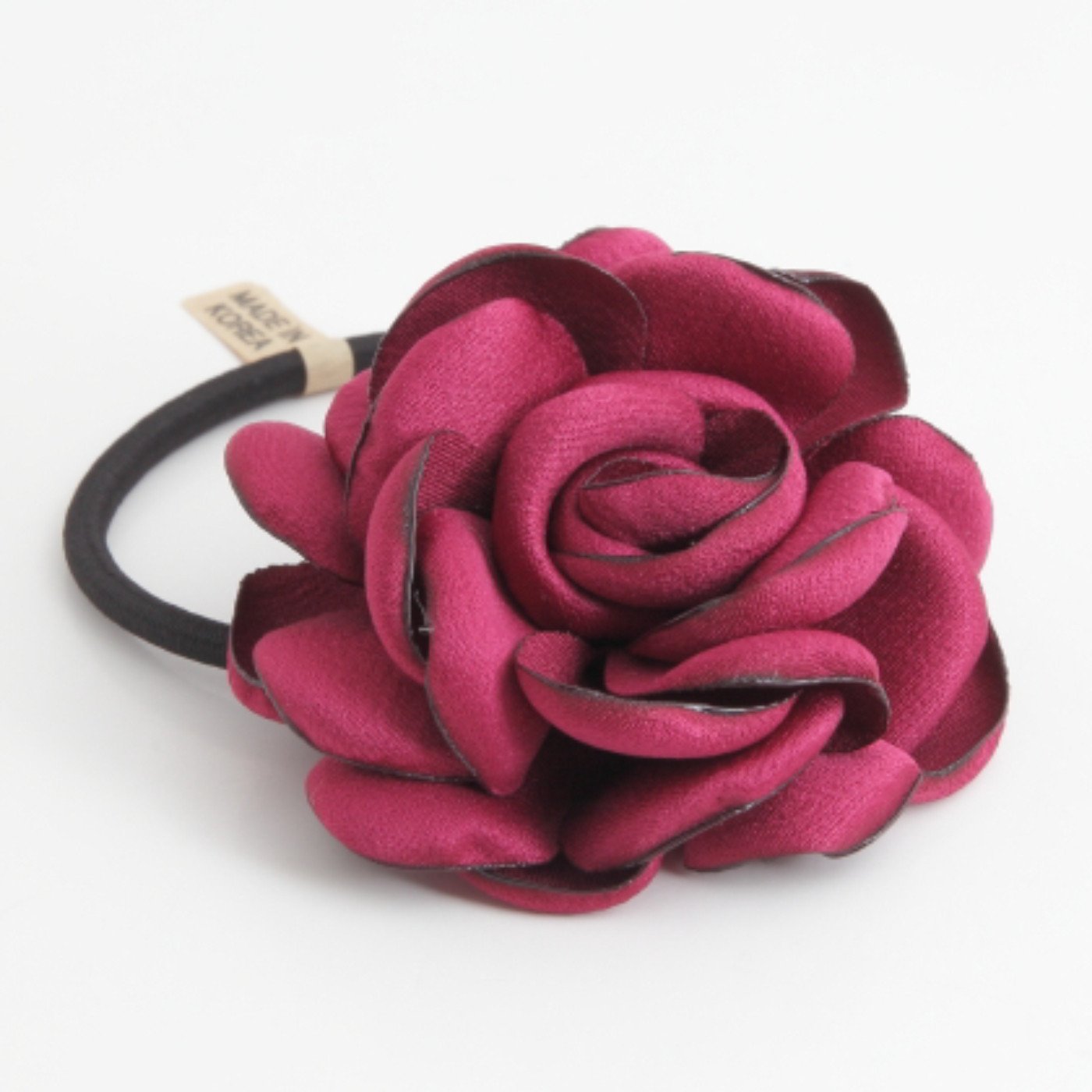 veryshine.com scrunchies/hair holder Burgundy simple rose flower hair elastic ponytail holder