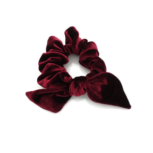 veryshine.com scrunchies/hair holder Burgundy velvet bow knot scrunchies cute solid velvet scrunchy with hair bow women hair accessory