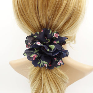 veryshine.com scrunchies/hair holder chiffon flower plant print scrunchies floral petal scrunchie women hair accessory