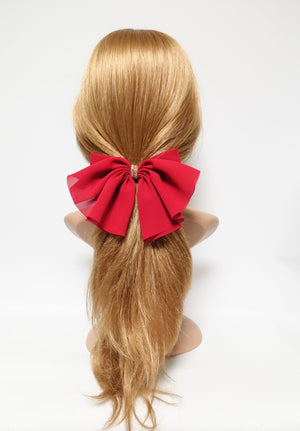 veryshine.com scrunchies/hair holder chiffon hair bow golden chain decorated butterfly hair bow barrette women hair accessory