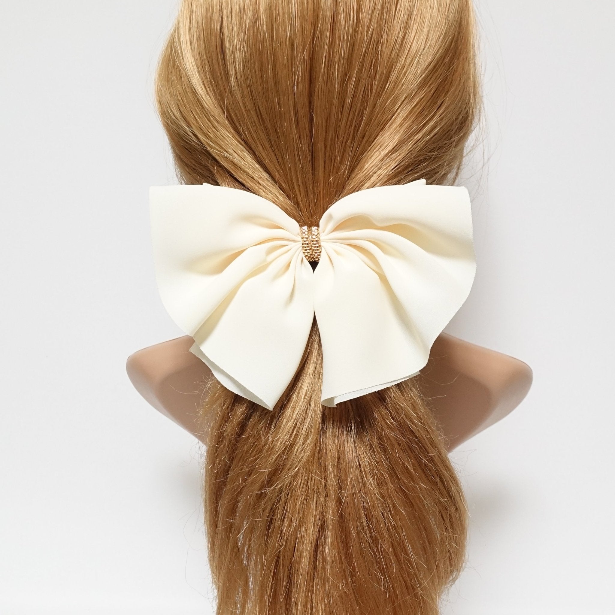 veryshine.com scrunchies/hair holder Cream chiffon hair bow golden chain decorated butterfly hair bow barrette women hair accessory