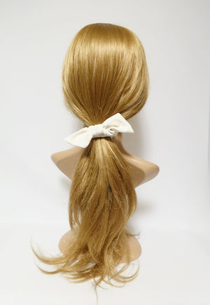 veryshine.com scrunchies/hair holder Cream velvet bow knot scrunchies cute solid velvet scrunchy with hair bow women hair accessory