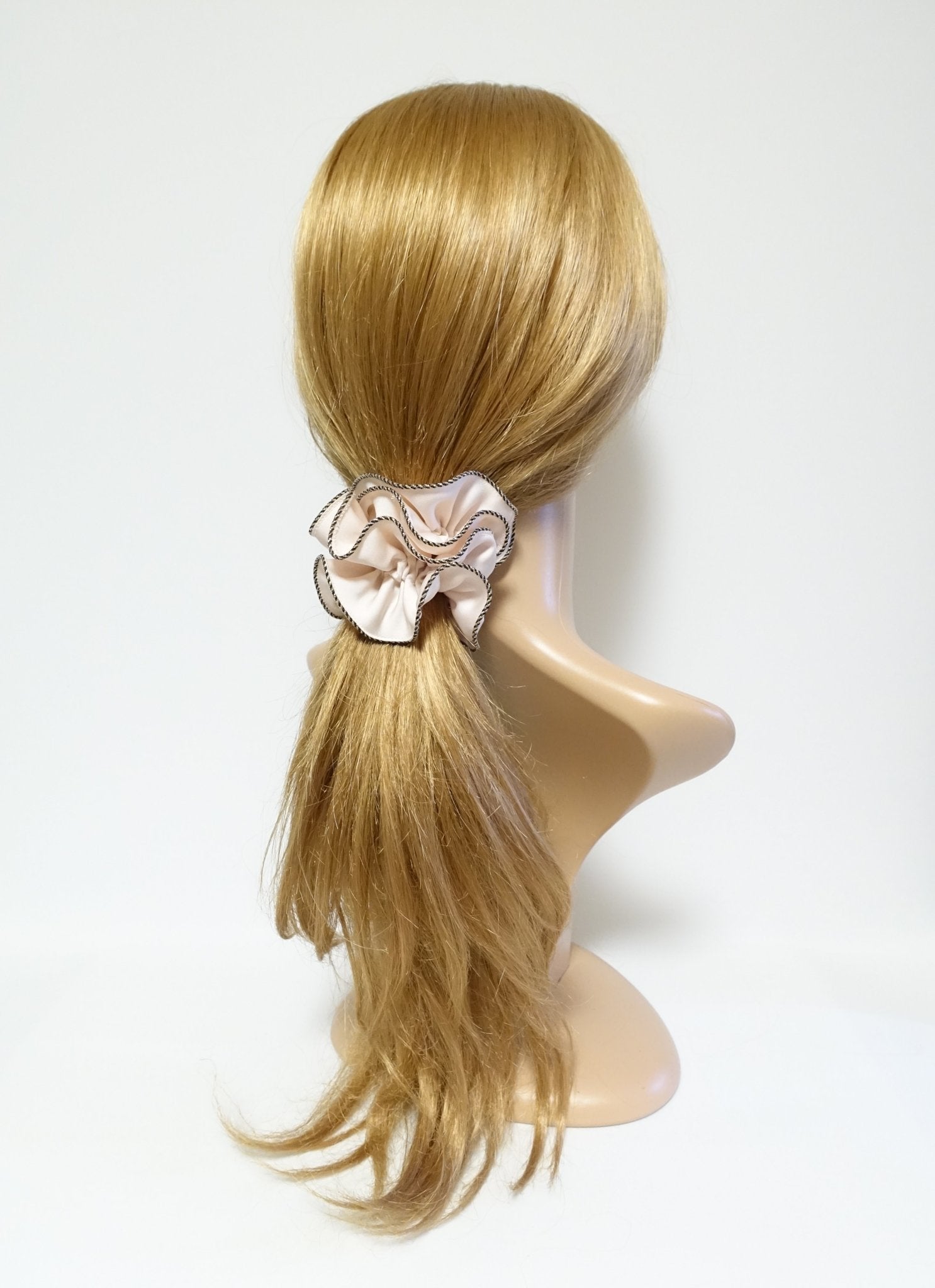 veryshine.com scrunchies/hair holder dazzling golden thread trim satin scrunchies women unique hair elastic scrunchy