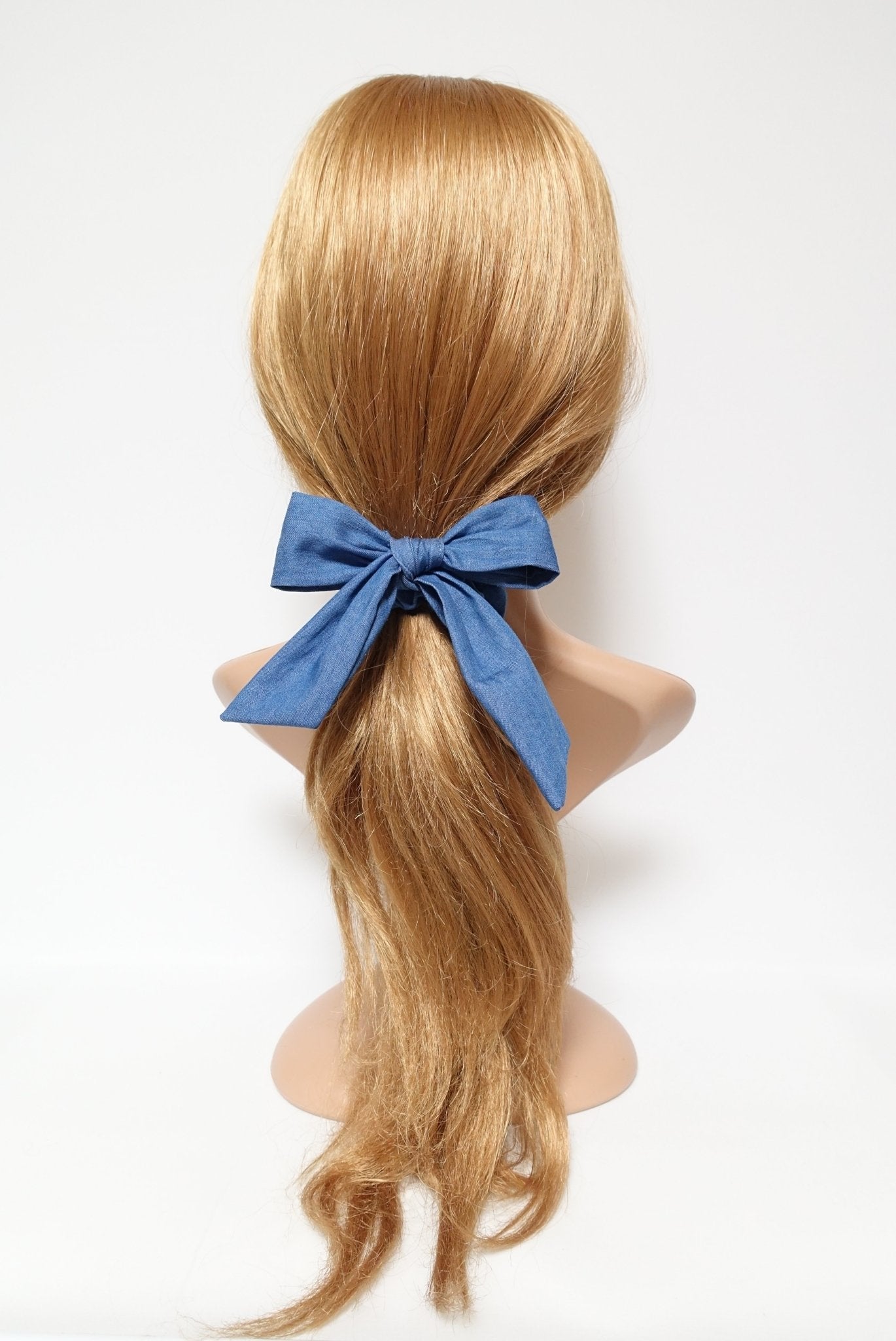 veryshine.com scrunchies/hair holder denim bow knot scrunchies cotton casual scrunchy woman hair elastic