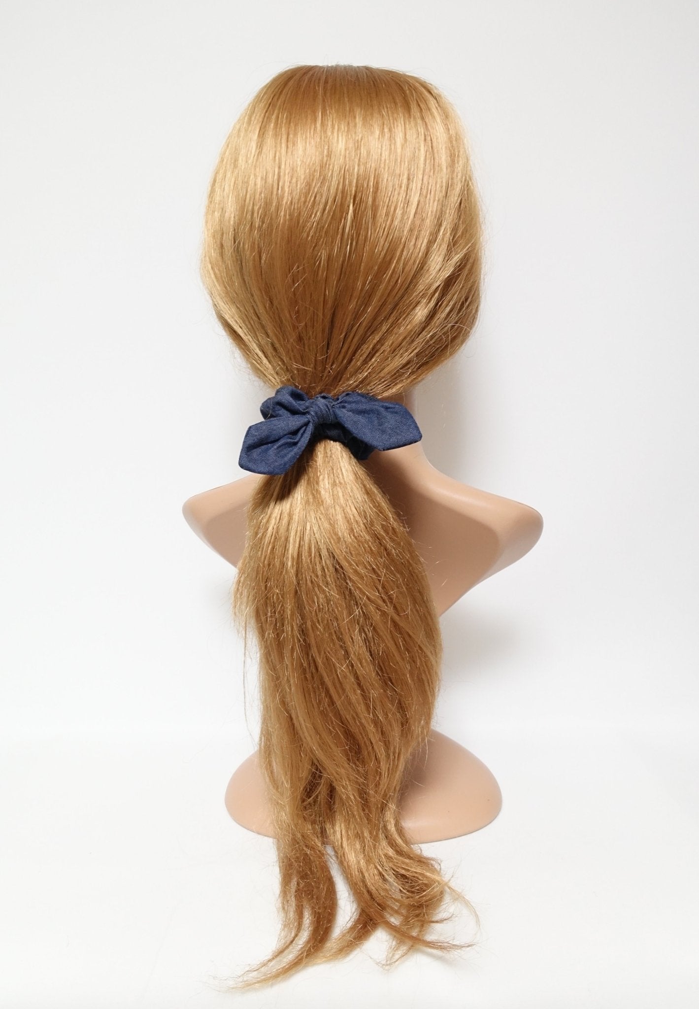 veryshine.com scrunchies/hair holder denim bow knot scrunchies simple casual cotton jean fabric scrunchy hair accessory